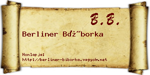 Berliner Bíborka névjegykártya